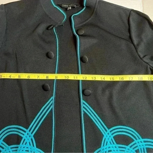 MING WANG WOMEN’S BLACK AND GREEN LUXURY SWEATER•SIZE M•GREAT QUALITY• - Picture 9 of 12